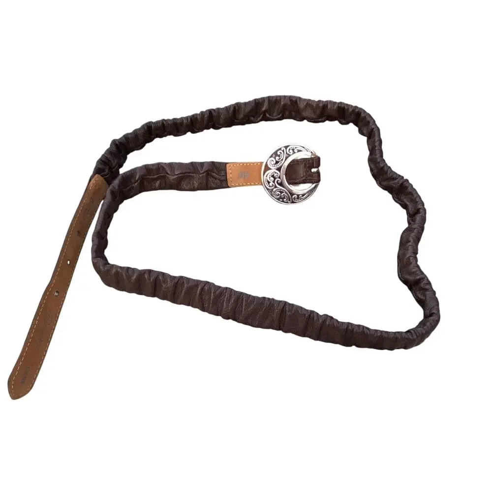 Brighton Brown Leather Stretchy Belt - Size 40